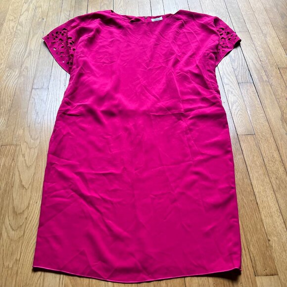 Rene Ruiz Size 16 NEW Hot Berry Pink Cocktail Lace Cutout Cap Sleeve Crepe Dress - Picture 7 of 11